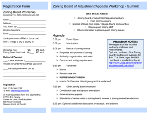 Zoning Board of Adjustment/Appeals Workshop - Summit Registration Form Zoning Board Workshop