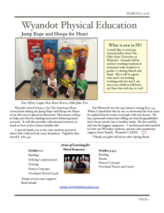 Wyandot Physical Education Jump Rope and Hoops for Heart MARCH 6, 2016