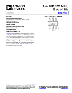 GaAs, MMIC, SPDT Switch, 10 kHz to 3 GHz HMC221B Data Sheet