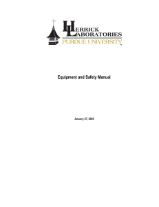 Equipment and Safety Manual January 27, 2005