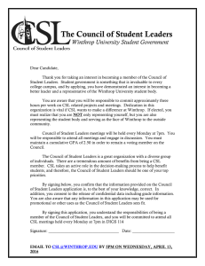 The Council of Student Leaders  Winthrop University Student Government