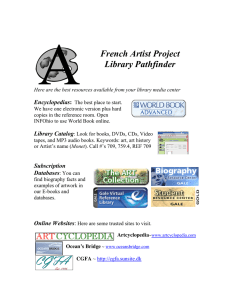 French Artist Project Library Pathfinder Encyclopedias