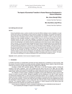 The Impact of Economical Transition in Human Resources Development in