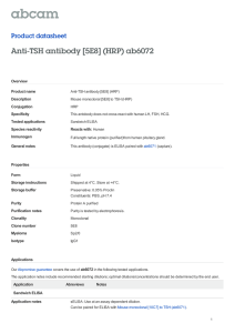 Anti-TSH antibody [5E8] (HRP) ab6072 Product datasheet Overview Product name