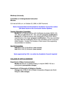 Winthrop University Committee on Undergraduate Instruction Minutes