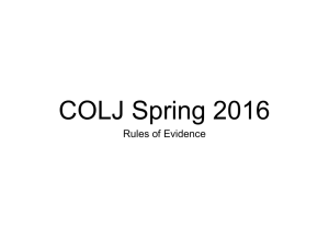 COLJ Spring 2016 Rules of Evidence