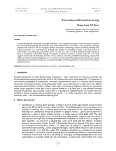 Connectivism and Connective Learning Academic Journal of Interdisciplinary Studies MCSER Publishing, Rome-Italy