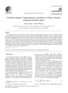 Coulomb energy of quasiparticle excitations in Chern±Simons composite fermion states PERGAMON