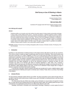Brief Survey on Use of E-Banking in Albania MCSER Publishing, Rome-Italy