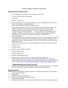Graduate Syllabus Checklist (as of May 2010)
