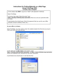 Instructions for Putting Materials on a Web Page Using FrontPage 2003