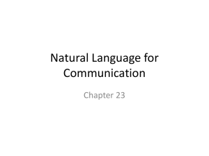 Natural Language for Communication Chapter 23