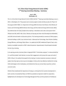 U.S.-China Clean Energy Research Center (CERC) 7 Steering Committee Meeting – Summary