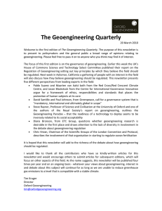   The Geoengineering Quarterly 