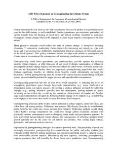 AMS Policy Statement on Geoengineering the Climate System