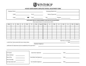 HOURLY (NON-EXEMPT) EMPLOYEE PAYROLL ADJUSTMENT FORM