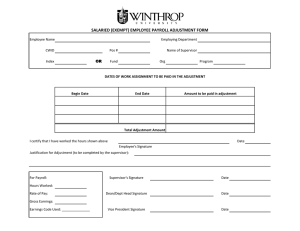 SALARIED (EXEMPT) EMPLOYEE PAYROLL ADJUSTMENT FORM