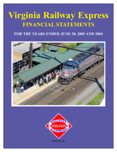 Virginia Railway Express FINANCIAL STATEMENTS www.vr