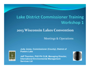 2013 Wisconsin Lakes Convention Meetings &amp; Operations