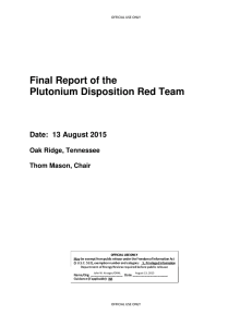 Final Report of the Plutonium Disposition Red Team