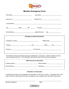Member Emergency Form