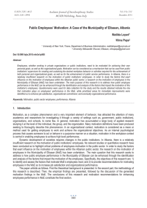 Public Employees’ Motivation: A Case of the Municipality of Elbasan,... Academic Journal of Interdisciplinary Studies MCSER Publishing, Rome-Italy Matilda Lopari