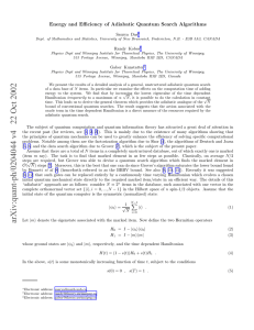Energy and Efficiency of Adiabatic Quantum Search Algorithms Saurya Das