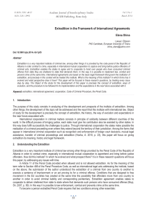 Extradition in the Framework of International Agreements MCSER Publishing, Rome-Italy Elena Xhina