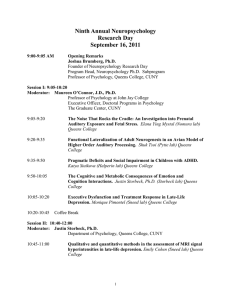 Ninth Annual Neuropsychology Research Day September 16, 2011