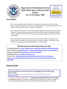 Department of Homeland Security Daily Open Source Infrastructure Report for 16 November 2005