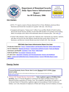 Department of Homeland Security Daily Open Source Infrastructure Report for 09 February 2006