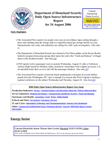 Department of Homeland Security Daily Open Source Infrastructure Report for 24 August 2006