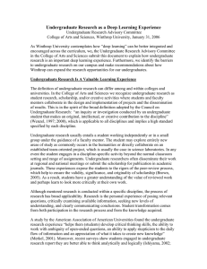 Undergraduate Research as a Deep Learning Experience