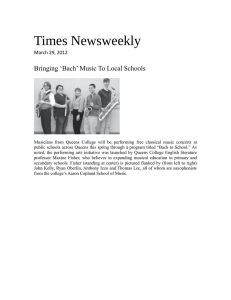 Times Newsweekly Bringing ‘Bach’ Music To Local Schools March 29, 2012