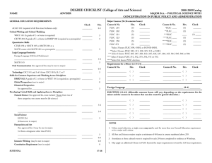DEGREE CHECKLIST (College of Arts and Sciences)