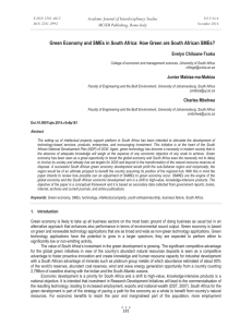 Green Economy and SMEs in South Africa: How Green are... Academic Journal of Interdisciplinary Studies MCSER Publishing, Rome-Italy Evelyn Chiloane-Tsoka