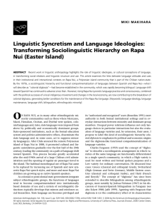 Linguistic Syncretism and Language Ideologies: Transforming Sociolinguistic Hierarchy on Rapa