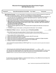 Wisconsin Environmental Education Board Grants Program 2007 Merit Review Form