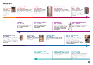 Timeline Pre-dynastic 5000 – 3100 BCE Early Dynastic Period