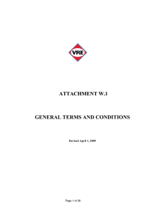 W.1 ATTACHMENT GENERAL TERMS AND CONDITIONS Revised April 1, 2009