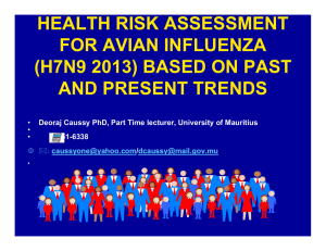 HEALTH RISK ASSESSMENT FOR AVIAN INFLUENZA (H7N9 2013) BASED ON PAST