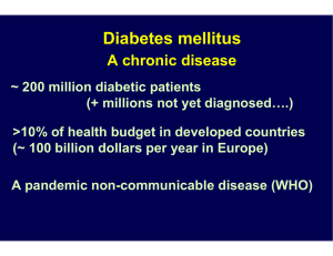 Diabetes mellitus A chronic disease