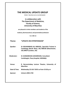  THE MEDICAL UPDATE GROUP  In collaboration with  The Department of Medicine, 