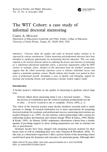 The WIT Cohort: a case study of informal doctoral mentoring C A. M