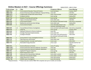 Online Masters in EE/I – Course Offerings Summary