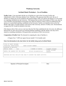 Winthrop University  In-Kind Match Worksheet – Use of Facilities