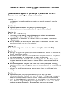 Guidelines for Completing IACUC002S (Student Classroom Research Project Form)