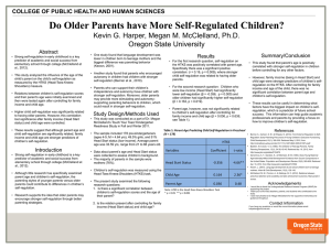Do Older Parents have More Self-Regulated Children? Oregon State University