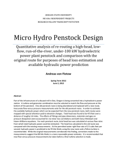 Micro Hydro Penstock Design