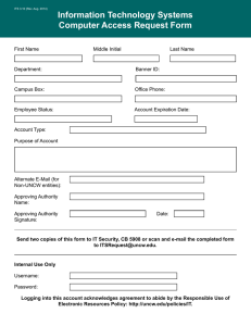 Information Technology Systems Computer Access Request Form